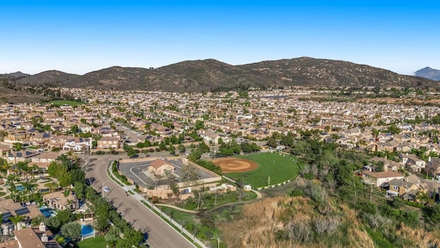 bird's eye view with a mountain view and a residential view