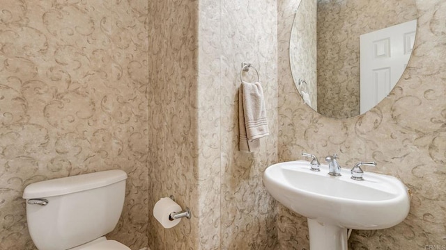 bathroom with toilet and a sink