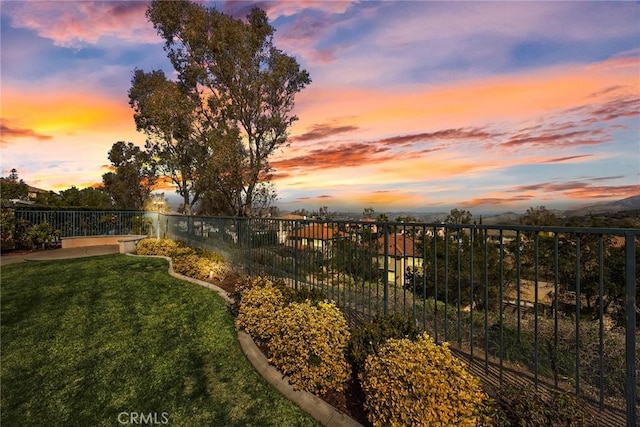 view of yard with fence