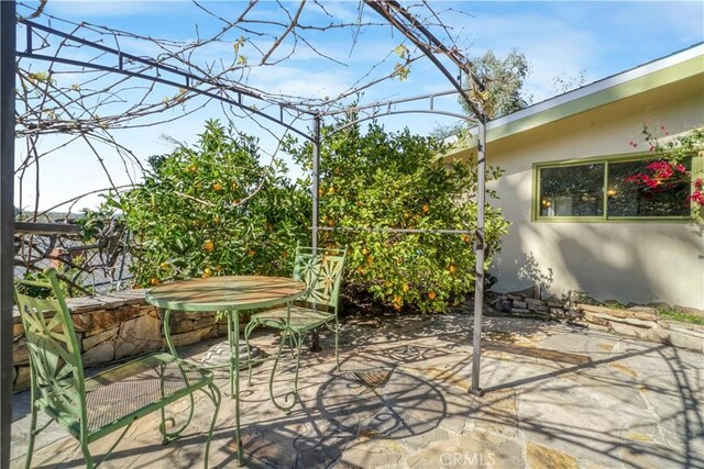 view of patio with outdoor dining area