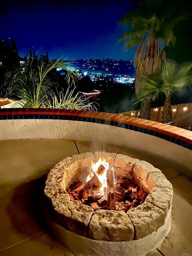 details with a fire pit