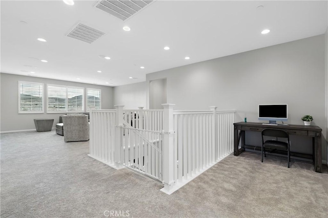 29945 Urtica Ct, Menifee, CA 92584 - interior space with recessed lighting, carpet, visible vents, and baseboards