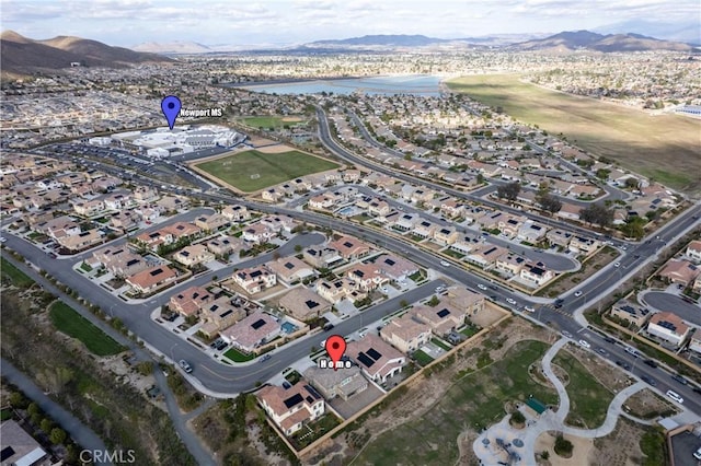 29945 Urtica Ct, Menifee, CA 92584 - aerial view featuring a water and mountain view and a residential view