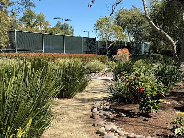 view of yard featuring fence