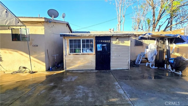 exterior space with an outdoor structure