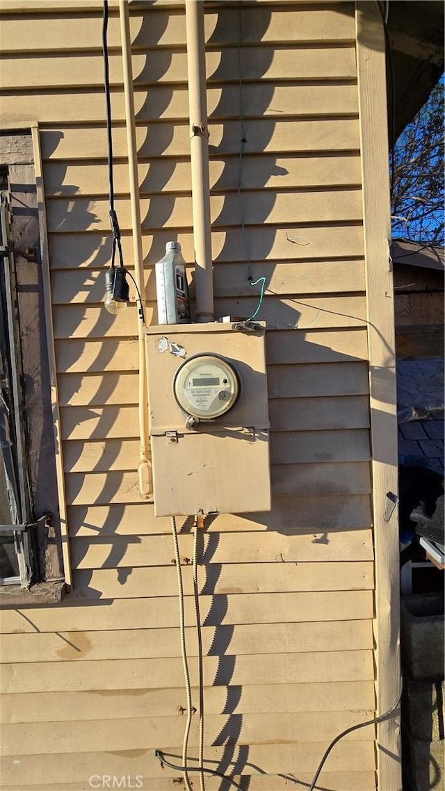 exterior details with electric meter