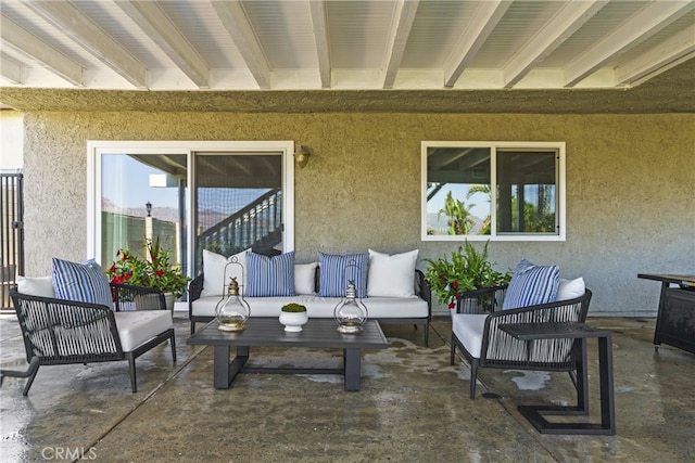 view of patio with outdoor lounge area