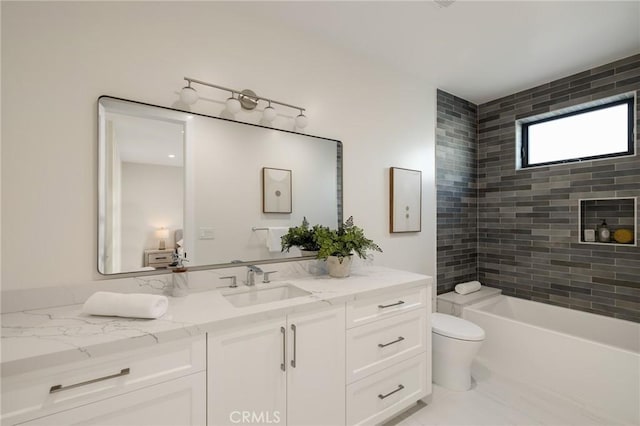 1820 9th St, Manhattan Beach, CA 90266 - full bathroom with toilet, vanity, and shower / bath combination