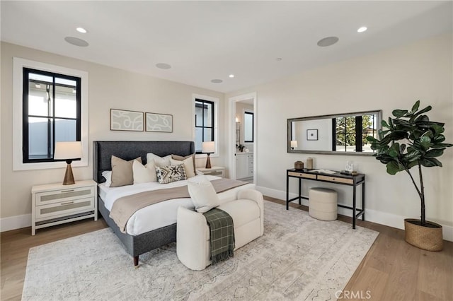 1820 9th St, Manhattan Beach, CA 90266 - bedroom featuring wood finished floors, baseboards, multiple windows, and recessed lighting