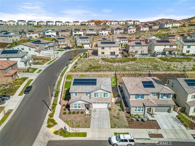 aerial view with a residential view