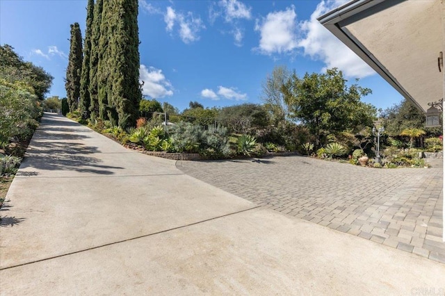 exterior space featuring concrete driveway