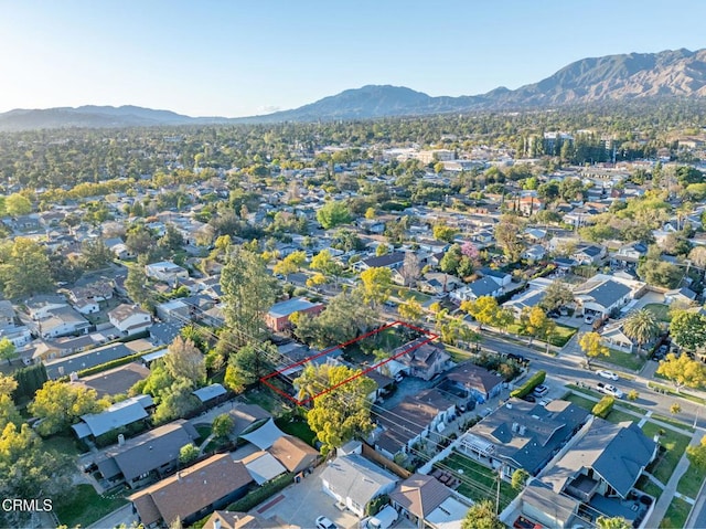 bird's eye view with a residential view and a mountain view