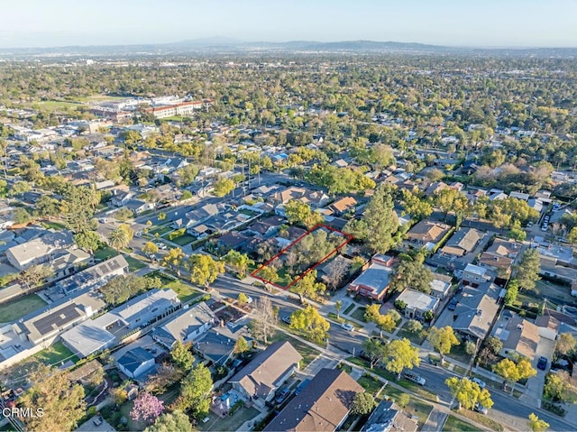 birds eye view of property with a residential view