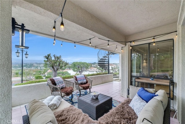 view of patio featuring an outdoor living space