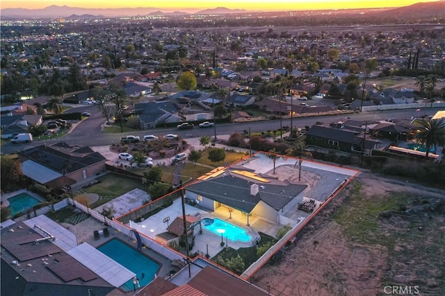 bird's eye view featuring a mountain view