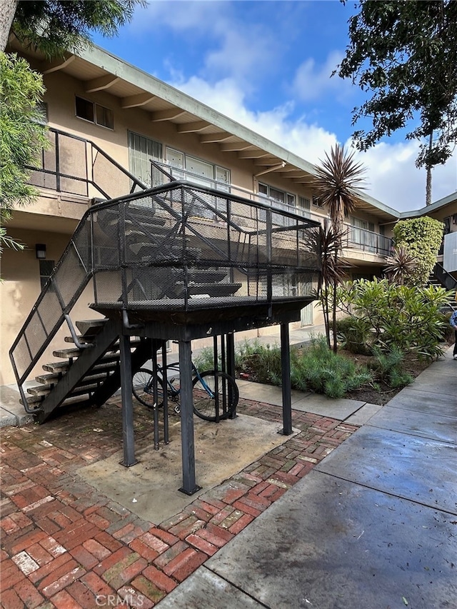 view of patio with stairs