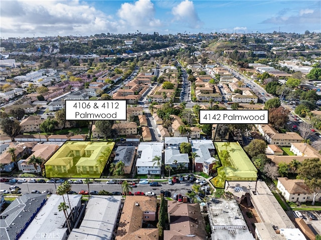 aerial view featuring a residential view