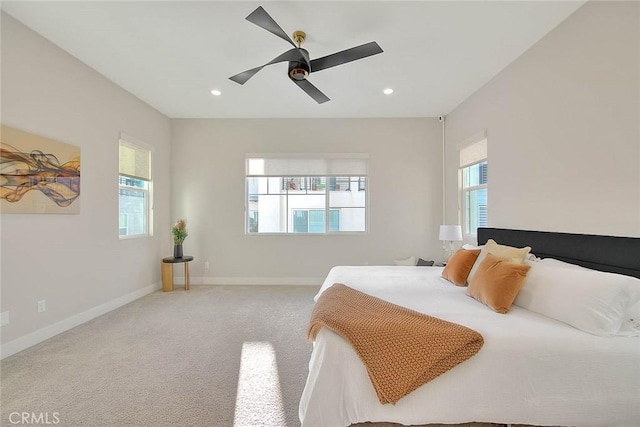 114 Source, Irvine, CA 92618 - carpeted bedroom featuring baseboards, a ceiling fan, and recessed lighting