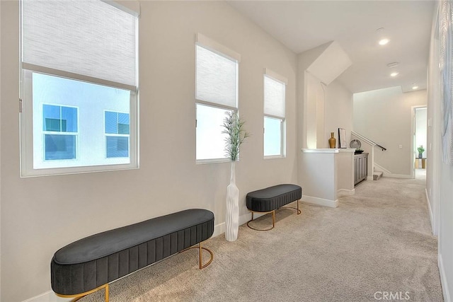 114 Source, Irvine, CA 92618 - living area with carpet and an upstairs landing