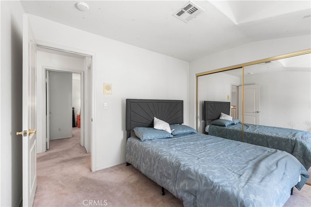 41149 Summitview Ln, Palmdale, CA 93551 - bedroom with light carpet, a closet, and lofted ceiling