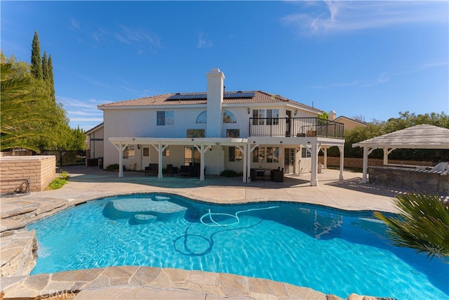 41149 Summitview Ln, Palmdale, CA 93551 - view of swimming pool featuring a patio, a gazebo, and an outdoor hangout area