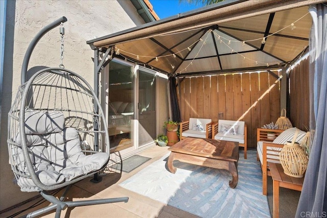 view of patio / terrace with a gazebo