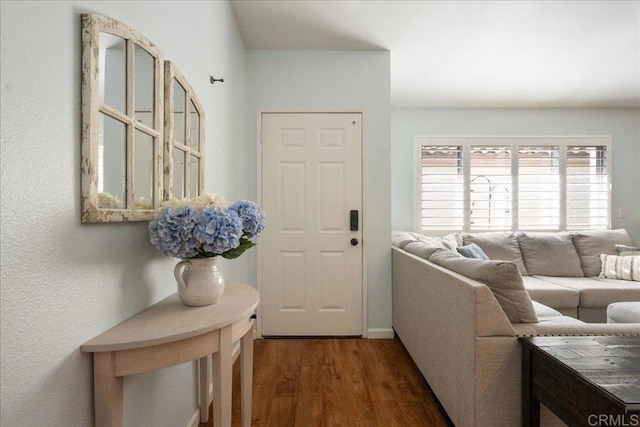 interior space with wood finished floors