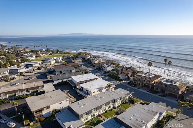 aerial view with a residential view and a water view