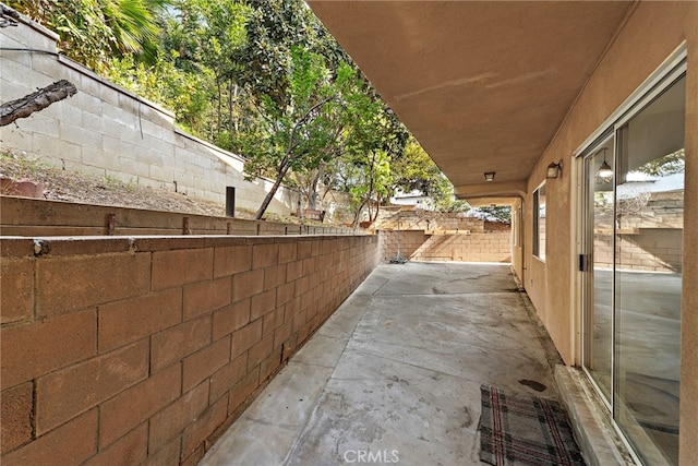 view of patio featuring a fenced backyard