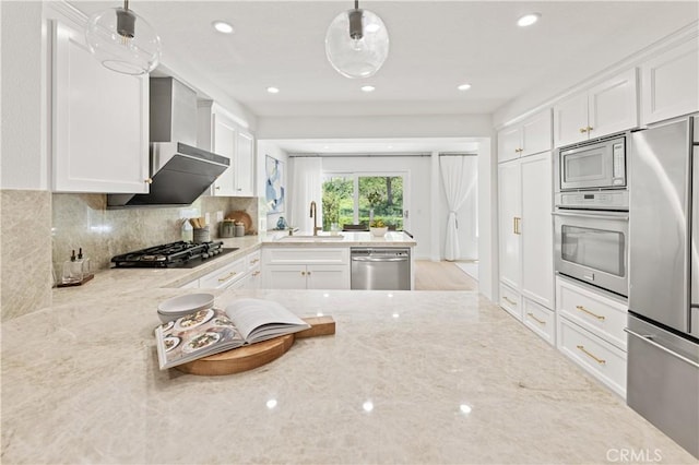 6 Baristo Unit 39, Irvine, CA 92612 - kitchen with appliances with stainless steel finishes, a sink, light stone counters, white cabinets, and decorative backsplash