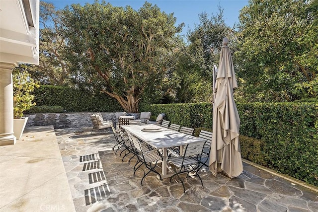 view of patio with outdoor dining space