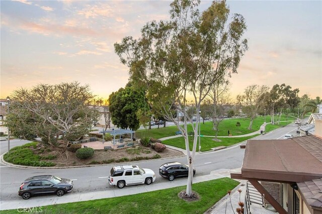 view of home's community with a lawn