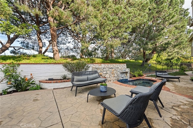 4 Huntington Ct, Newport Beach, CA 92660 - view of patio with a hot tub