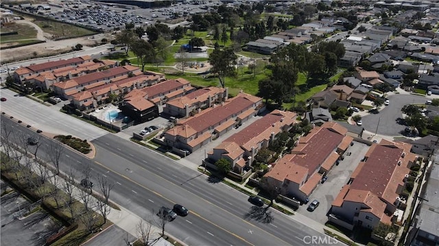 aerial view with a residential view