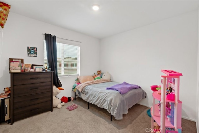 bedroom with carpet