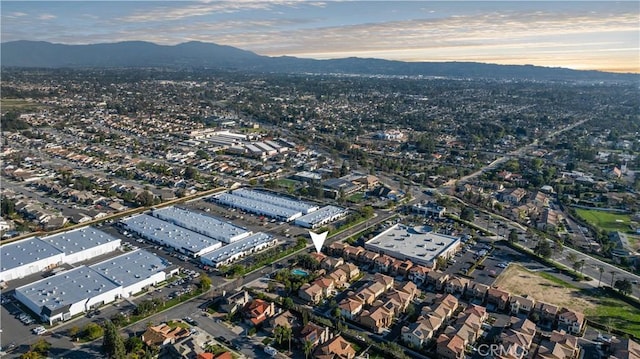 aerial view with a mountain view