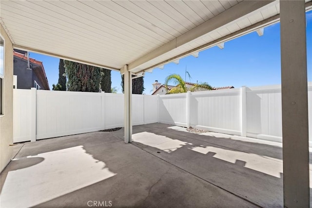 view of patio featuring a fenced backyard