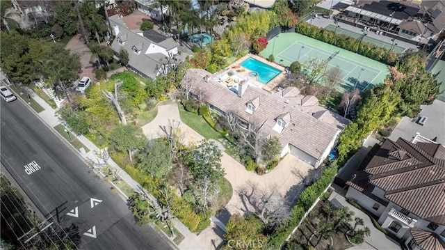 drone / aerial view with a residential view