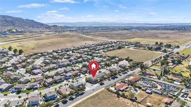 aerial view with a residential view and a mountain view