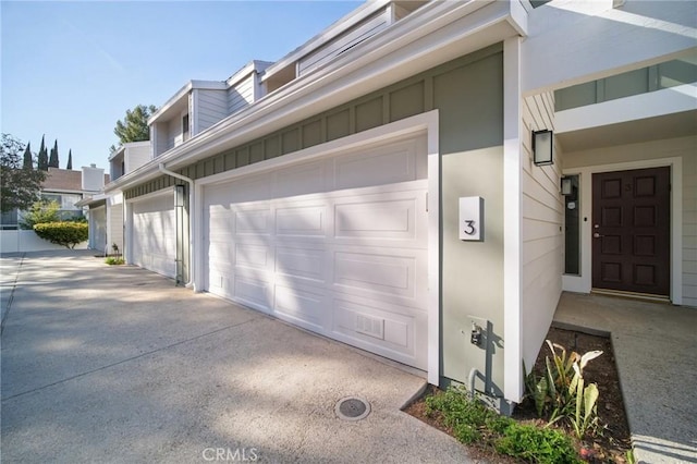 garage with driveway