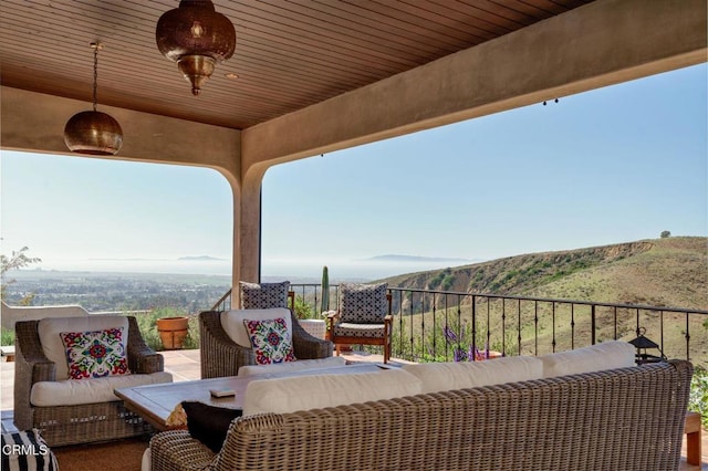 view of patio featuring an outdoor hangout area