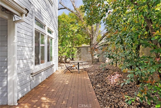 wooden terrace with fence