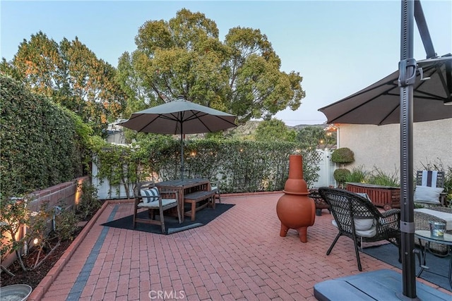 view of patio / terrace with a fenced backyard