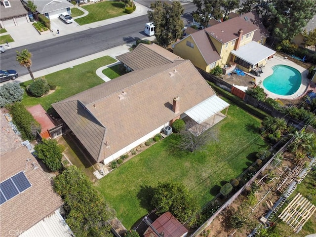 aerial view featuring a residential view