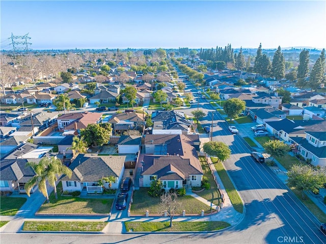 bird's eye view with a residential view