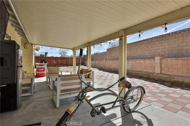 view of patio / terrace with a fenced backyard