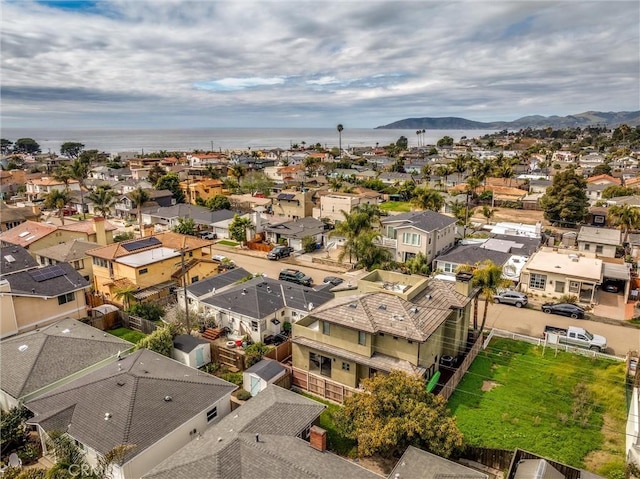 drone / aerial view with a mountain view and a residential view