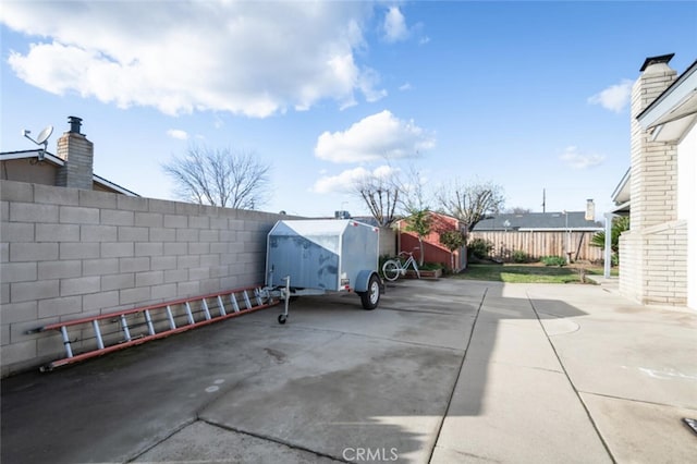 view of patio featuring a fenced backyard