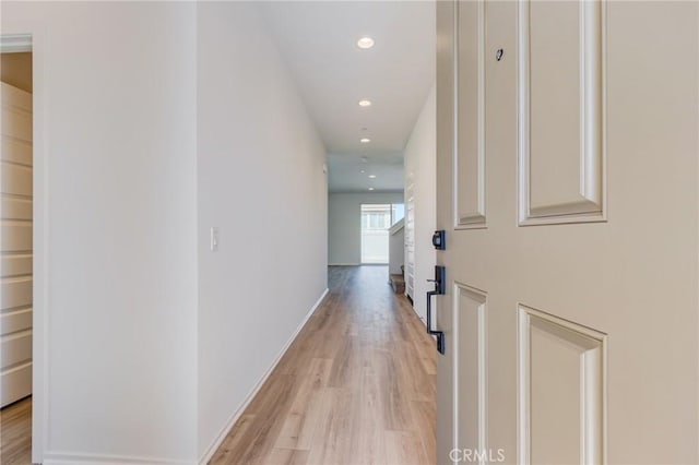 12990 Campbell Ct, Hesperia, CA 92344 - hall with baseboards, light wood-type flooring, and recessed lighting