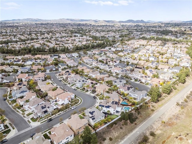 birds eye view of property featuring a residential view and a mountain view